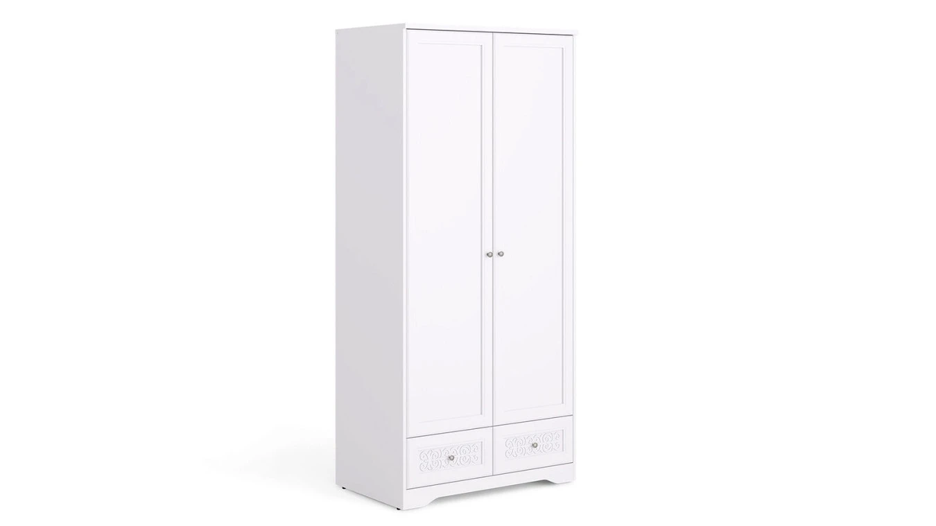 Шкаф двухдверный с ящиками Arya, цвет: белый фото - 5 - большое изображение