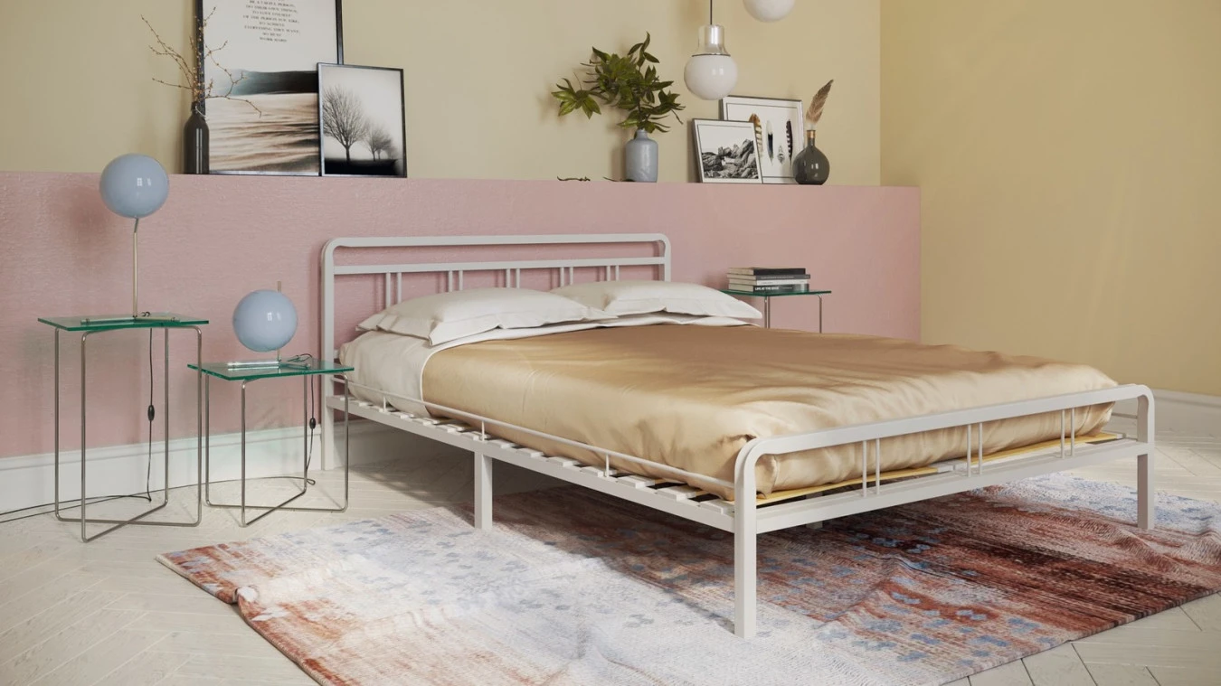 Современная металлическая кровать Avinon, цвет белый в спальню Askona фотография товара - 1 - большое изображение